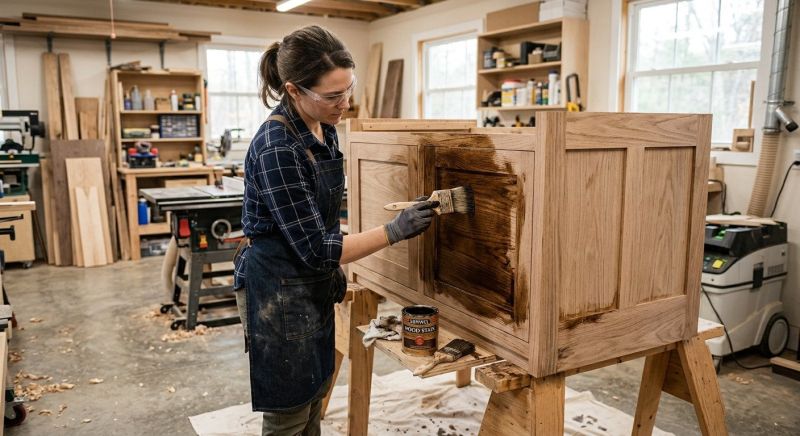 Wood Cabinet Staining in Bloomington, IN